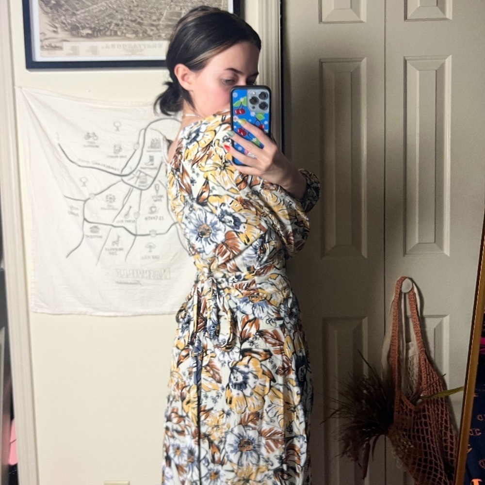 NWT ANTHROPOLOGIE x Faithfull the brand Chloe Midi Dress US 8 Small - Picture 3 of 6